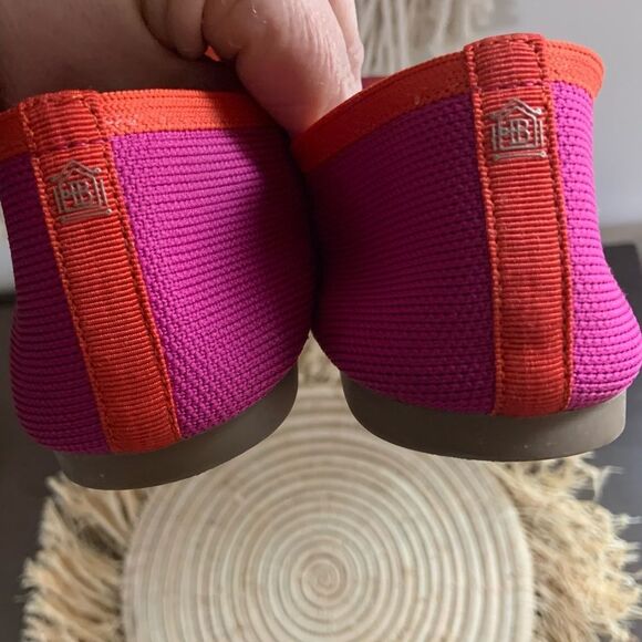 BIRDIES The Blackbird Knit Pointed Toe Flats Tropical Pink Orange Size 6.5 - Picture 8 of 13